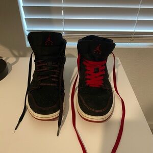 Jordan Athletic Shoes Black and Red